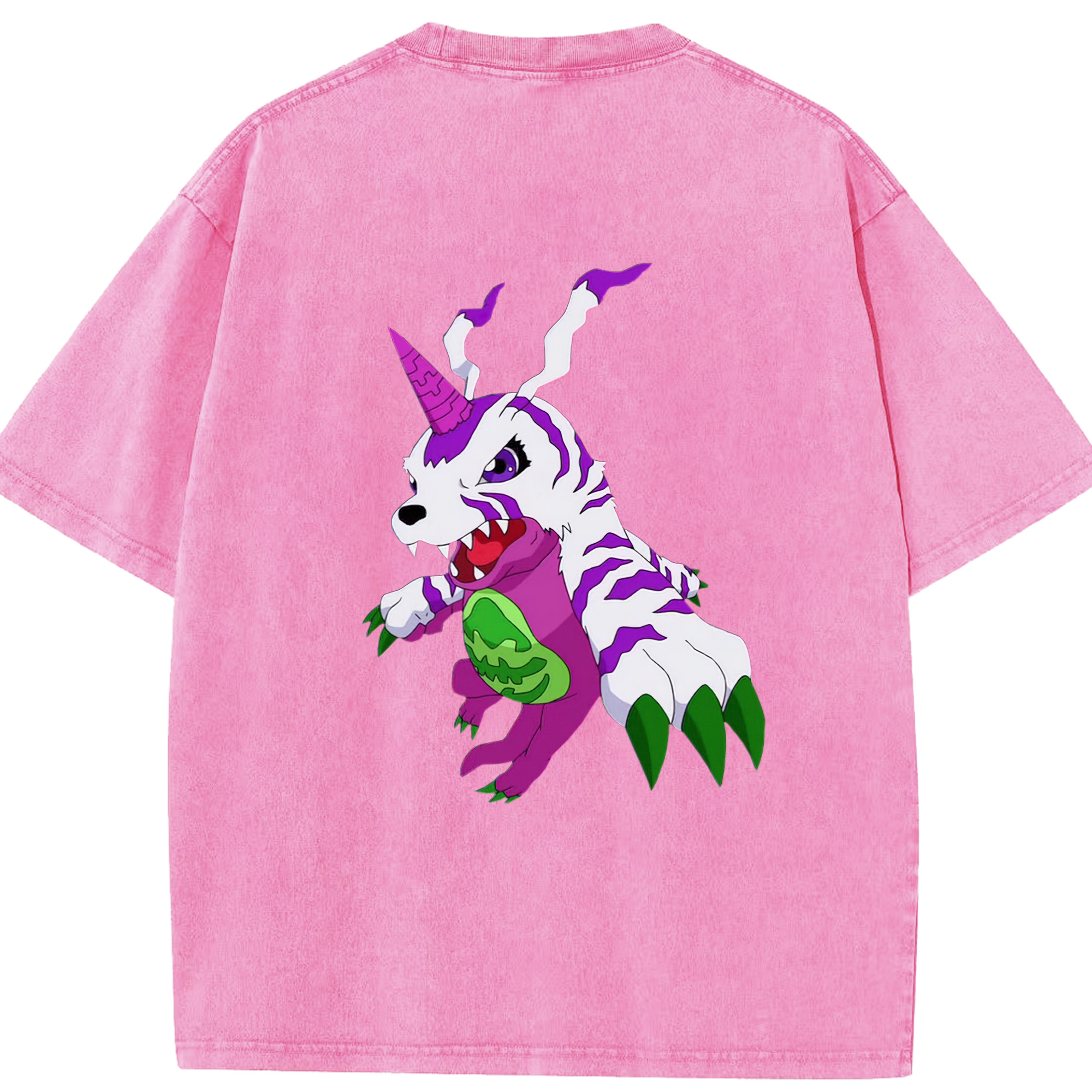 （画像用） Digimon デジタルモンスター/デジモン 綿100% ヴィンテージ風 半袖Tシャツ（背面プリント）
